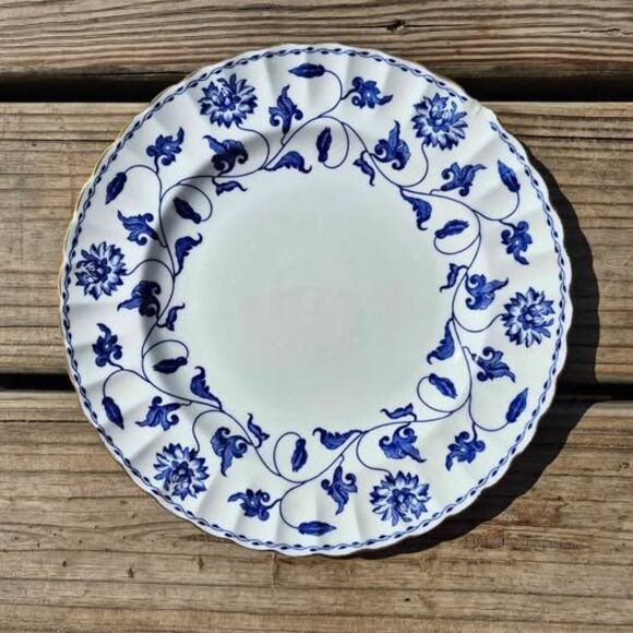 Antique Spode Blue Colonel (Gold Rim) 8" Salad Plate - Y-6235A - Fine Bone China - Picture 1 of 5